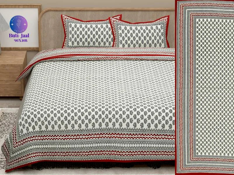 Handcrafted Red King Size Bedsheet