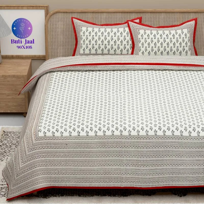 Beautiful Pure Cotton Red King Size Bedsheet