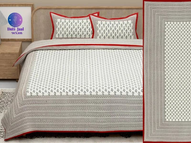 Beautiful Pure Cotton Red King Size Bedsheet