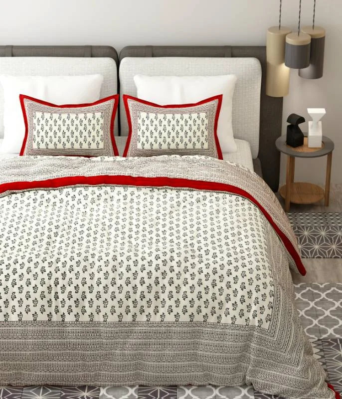 Beautiful Pure Cotton Red King Size Bedsheet