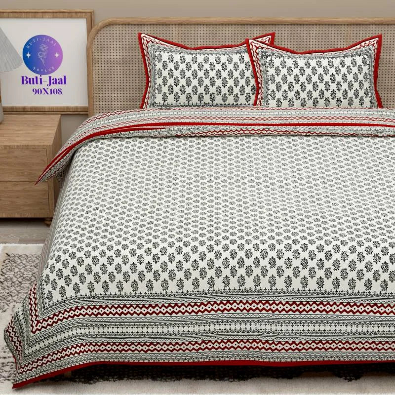 Handcrafted Red King Size Bedsheet