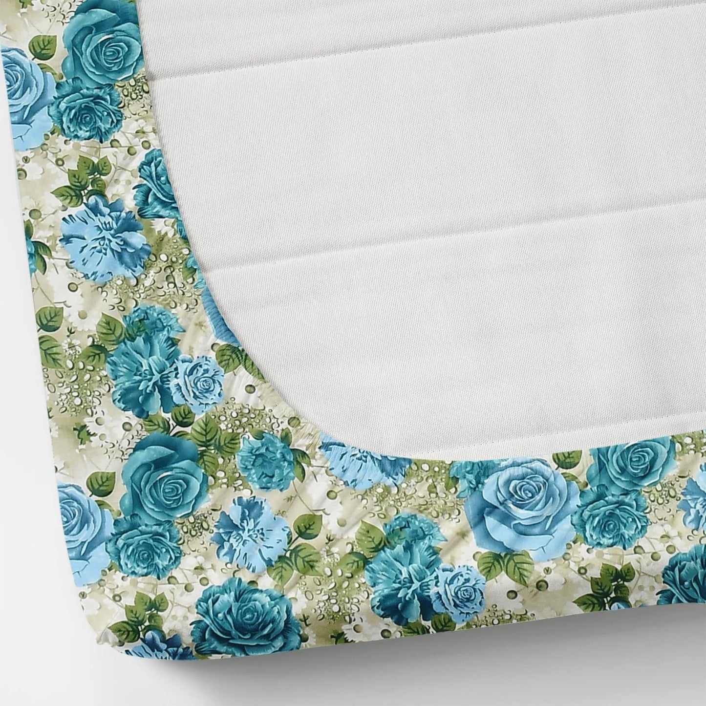 Fitted Blue Supersoft Floral Bedsheet