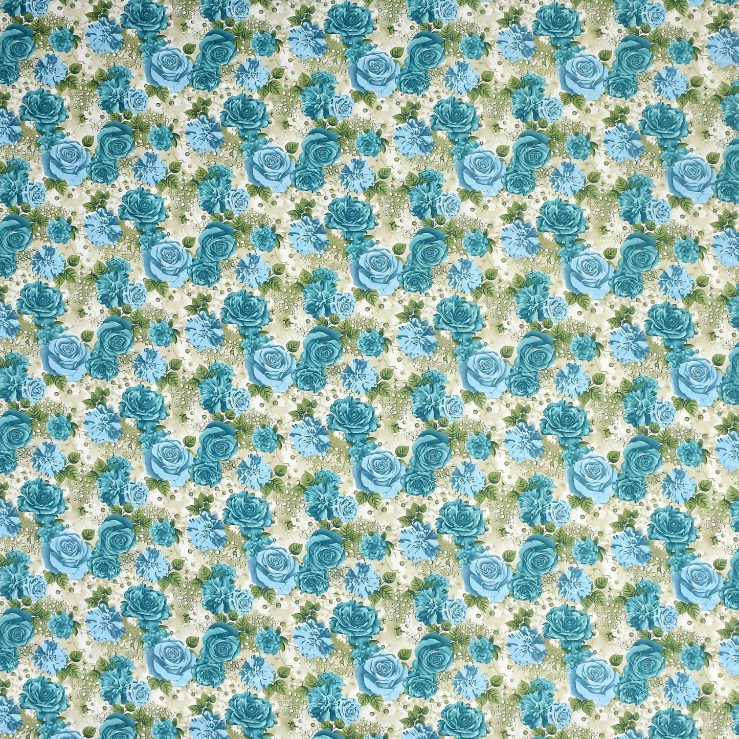 Fitted Blue Supersoft Floral Bedsheet