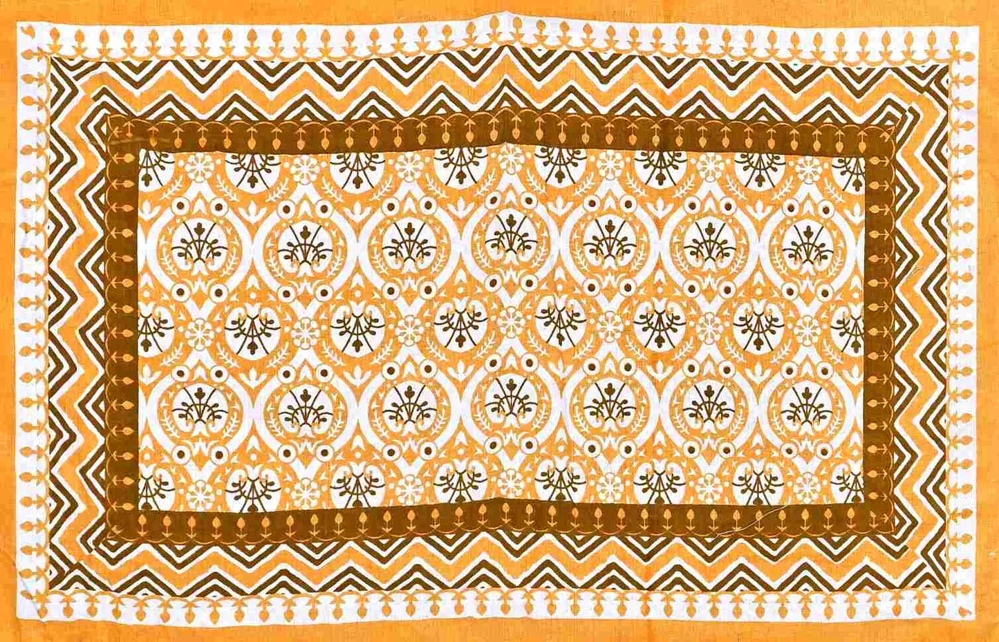 Print Root Classic Yellow King Size Cotton Bedsheet