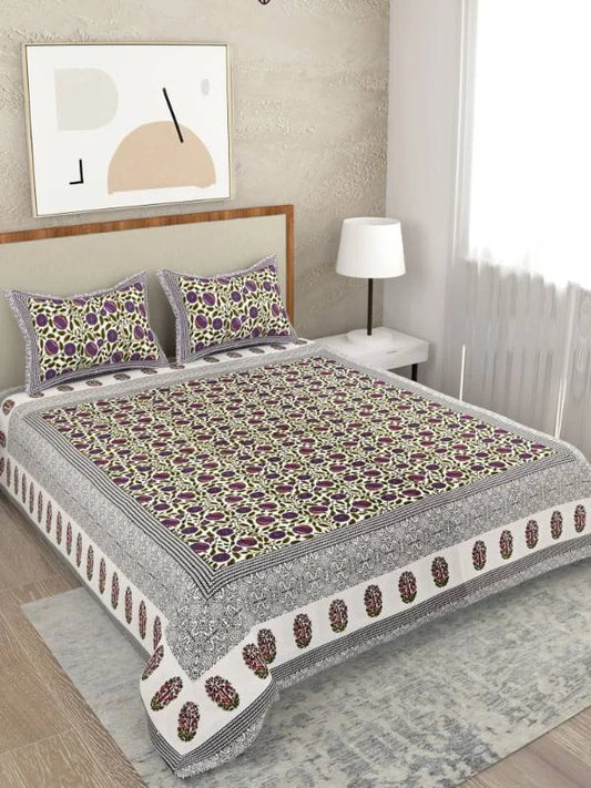 Vibrant Purple Super King Size Bedsheet