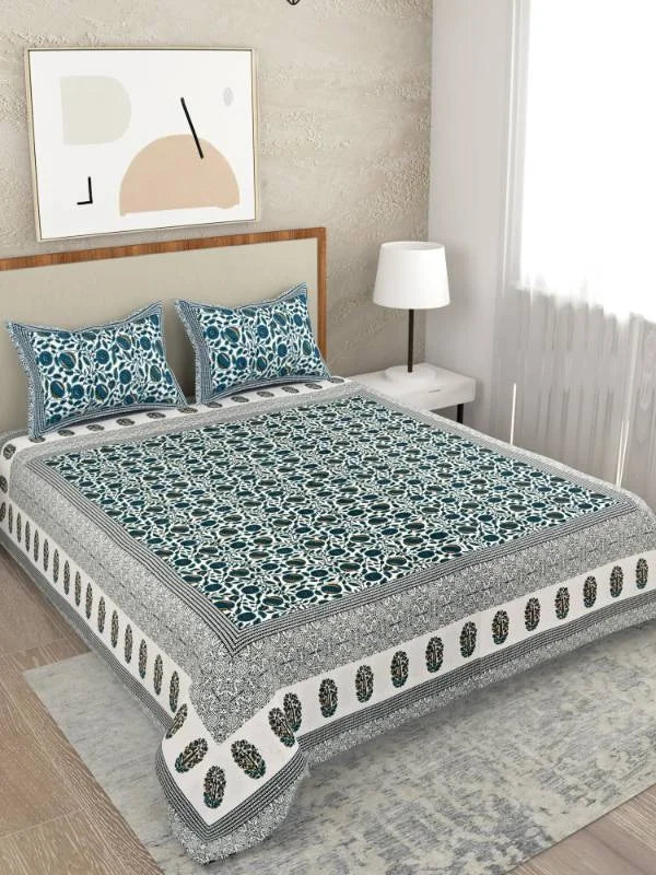 Vibrant Blue Super King Size Bedsheet