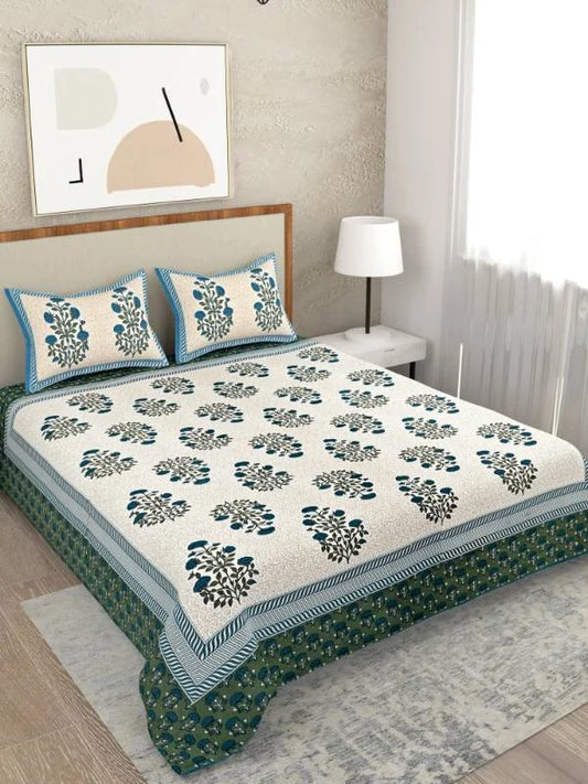 Authentic Genuine Blue Patchworked Super King Size Bedsheet