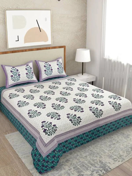 Authentic Genuine Purple Patchworked Super King Size Bedsheet