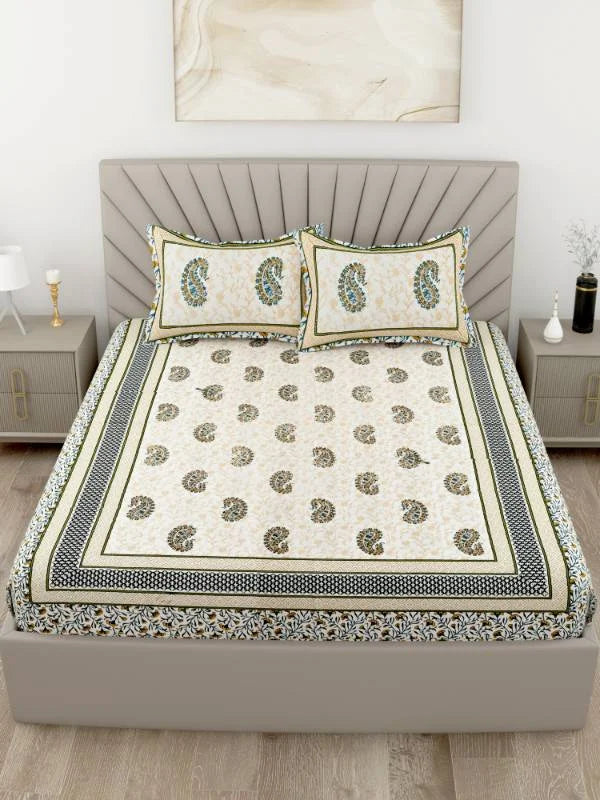 Handpicked Luxury Peach Super King Size Bedsheet