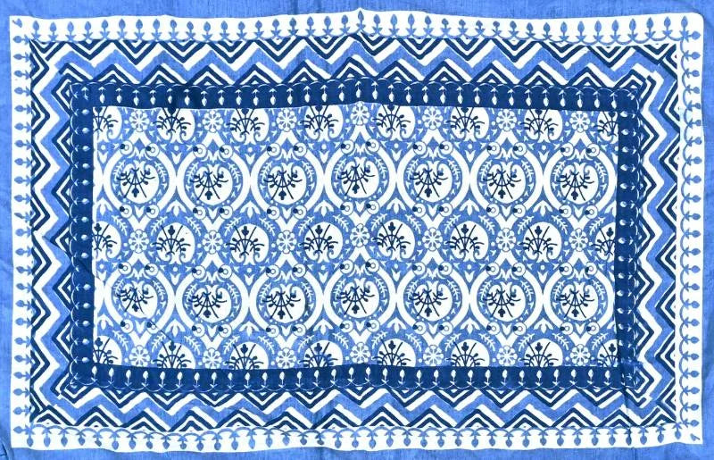 Print Root Classic Blue King Size Cotton Bedsheet