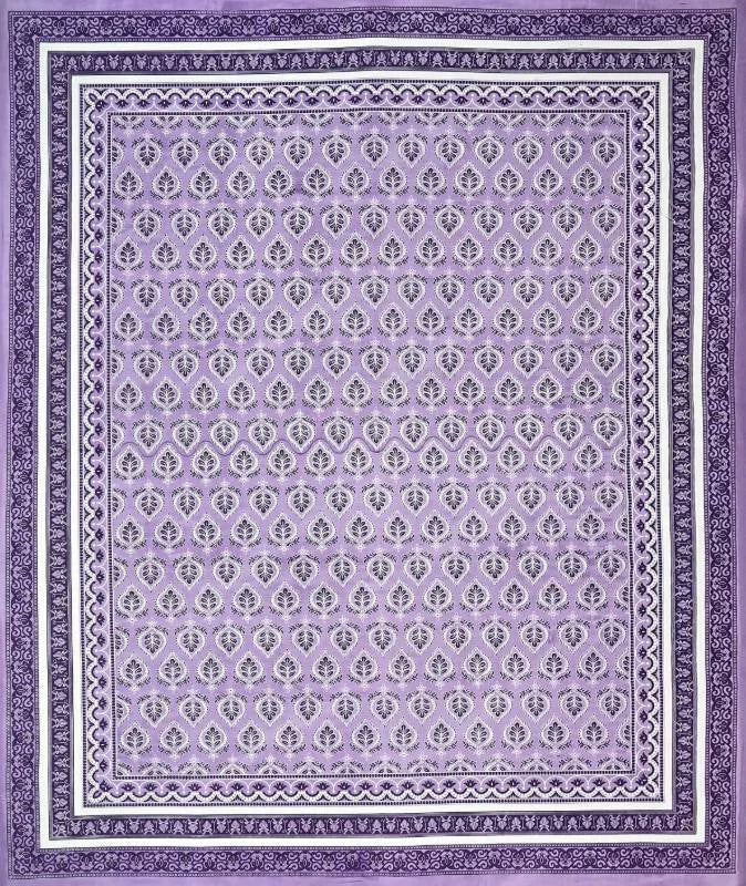 Handpicked Luxury Purple King Size Cotton Bedsheet